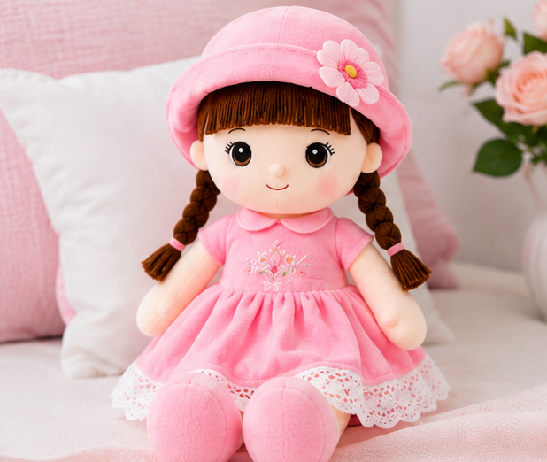 Soft Fabric Doll Toy for Kids Girls Multicolor Plush Doll - Image 5