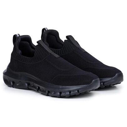 Black Unisex Casual Shoes with Memory Foam Comfort Sole