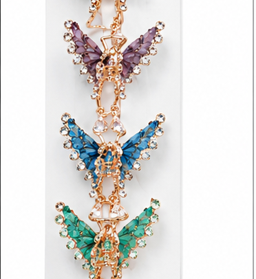 Colorful Butterfly Rhinestone Hair Claw Clip