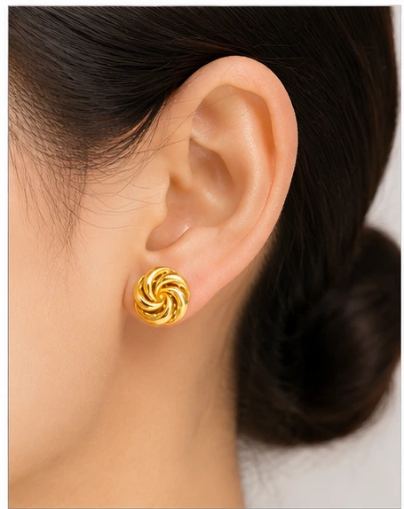 Daodc Gold Plated Designer Stud Earrings for Women & Girls Set - Image 3