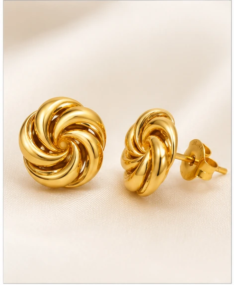 Daodc Gold Plated Designer Stud Earrings for Women & Girls Set - Image 4