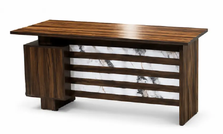 Modern wooden executive office table with premium dark wood finish - Image 5