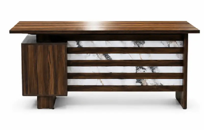 Modern wooden executive office table with premium dark wood finish - Image 6