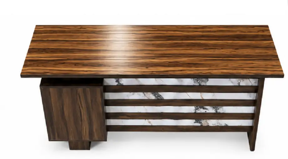 Modern wooden executive office table with premium dark wood finish - Image 2