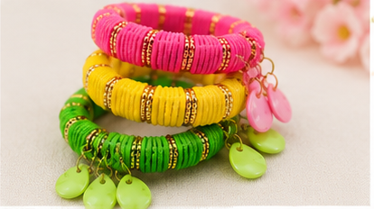 Multicolor Beaded Stretch Bracelet Set for Women & Girls (4 Pieces Set) - Image 4