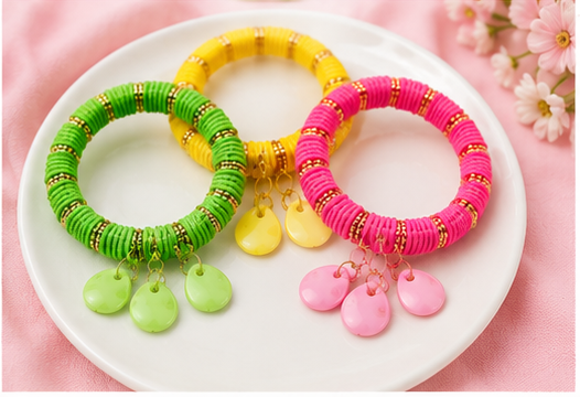 Multicolor Beaded Stretch Bracelet Set for Women & Girls (4 Pieces Set) - Image 2