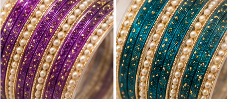 Orna Multicolor Glitter Bangles Set for Women & Girls - Image 6