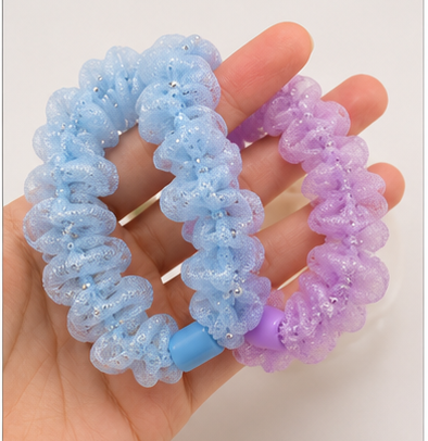 Pearl Organza Scrunchie Hair Band (4 Pieces Set)