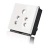 White 6 amp modular electrical socket for home and office switch board installation