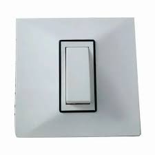 White 6 amp modular electrical switch for home and office switch board installation