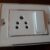 White modular switch socket board with 5 pin electrical socket and switch