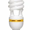 20W spiral CFL energy saving bulb with E27 screw base for home office and commercial lighting.