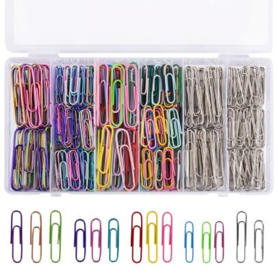 216 PCS Stationery Organizer Kit with Colorful Paper Clips Binder Clips Push Pins and Rubber Bands.,