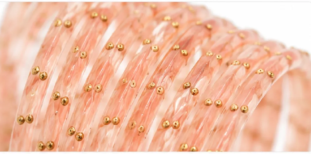 24 Pcs Peach Designer Bangles Set for Women | Traditional Chudi Set - Image 3