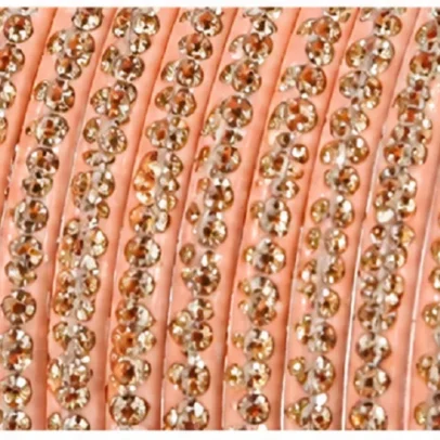 24 Pcs Peach Stone Designer Bangles Set for Women with Crystal Work Traditional Indian Chudi