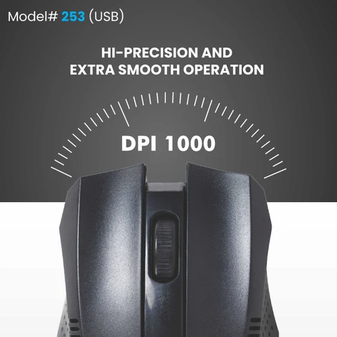 Prodot MU-253S Wired USB Mouse 1000 DPI Ergonomic Black - Image 2