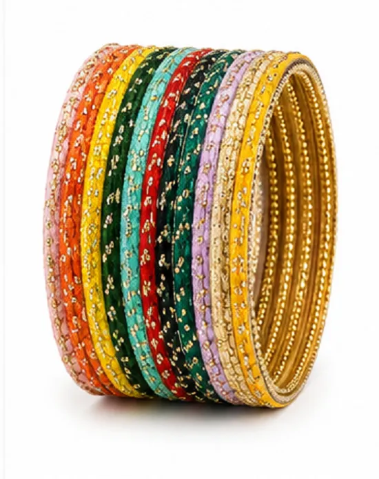 50 Pcs Multicolor Bangles Set for Women | Traditional Chudi Collection - Image 3