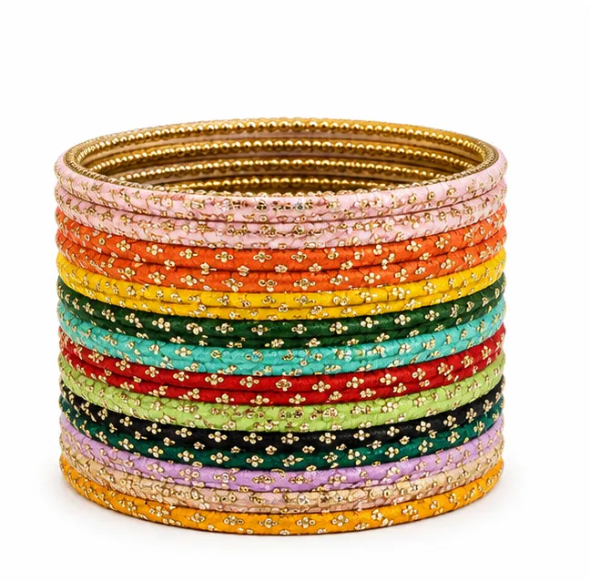 50 Pcs Multicolor Bangles Set for Women | Traditional Chudi Collection - Image 5