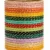 50 Pcs Multicolor Silk Thread Bangles Set for Women Traditional Indian Chudi Collection with Golden Glitter Work
