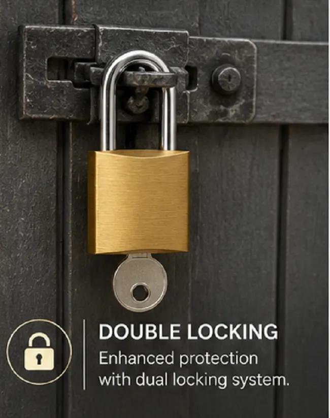 50mm Brass Padlock with 3 Keys | Heavy Duty Double Lock Security Lock - Image 4