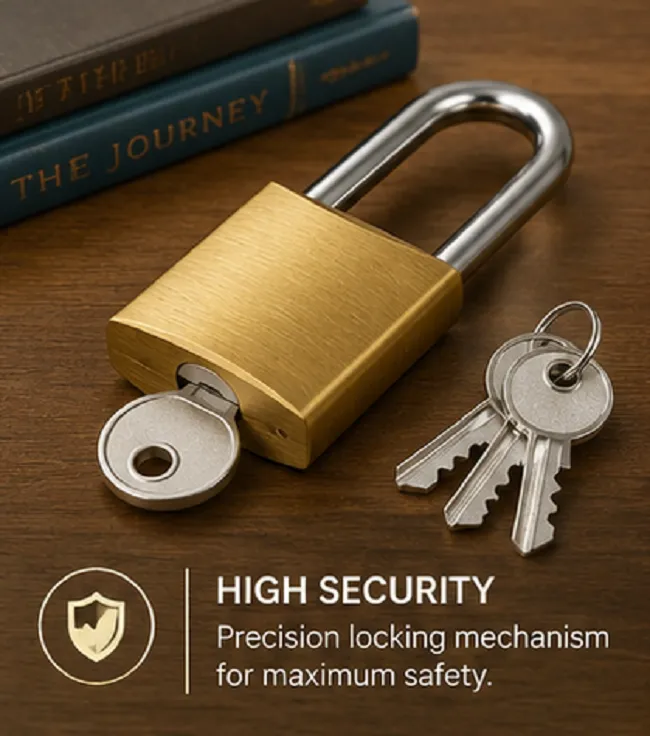 50mm Brass Padlock with 3 Keys | Heavy Duty Double Lock Security Lock - Image 5