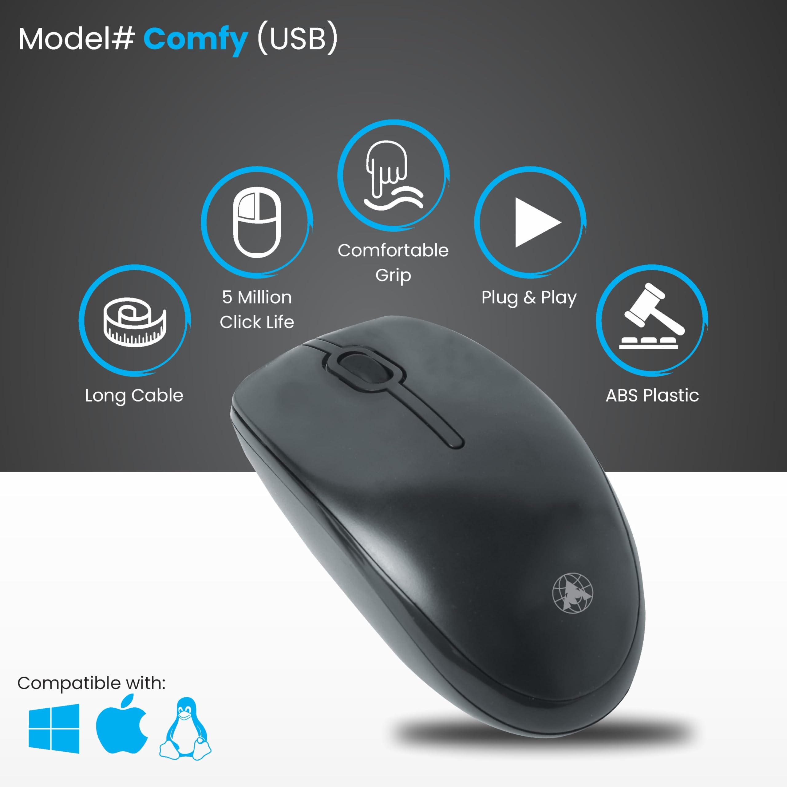 Prodot Comfy Wired USB Optical Mouse for Laptop and Desktop - Image 4
