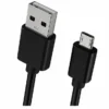 Black USB to Micro USB charging cable for Android smartphones, power banks, Bluetooth speakers and other Micro USB devices.
