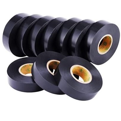 Black electrical insulation tape pack of 10 PVC adhesive tape rolls,.