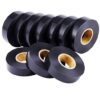 Black electrical insulation tape pack of 10 PVC adhesive tape rolls