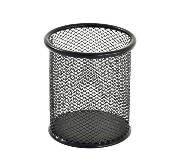 Black Metal Mesh Waste Paper Basket | Round Office Dustbin for Home, Office & Workspace - Image 2