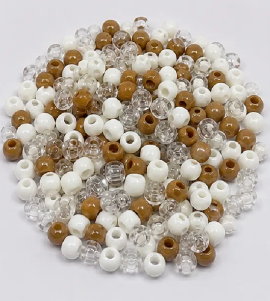 Brown, White & Crystal Pony Beads for Jewellery Making | Assorted Plastic Craft Beads for DIY Projects - Image 7