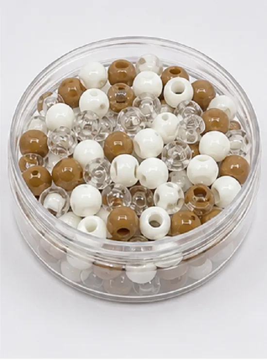 Brown, White & Crystal Pony Beads for Jewellery Making | Assorted Plastic Craft Beads for DIY Projects - Image 5