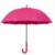 Classic pink stick umbrella with waterproof canopy and curved handle for rain protection and outdoor use.
