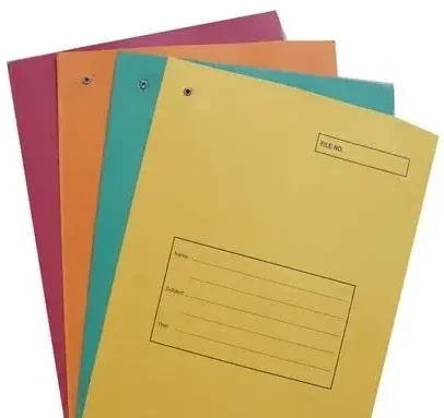 Colorful record files pack of 50 in assorted yellow, green, blue, orange and pink colors for office and school document storage