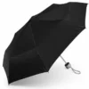 Compact black folding umbrella for rain protection, travel, office, school and everyday outdoor use.