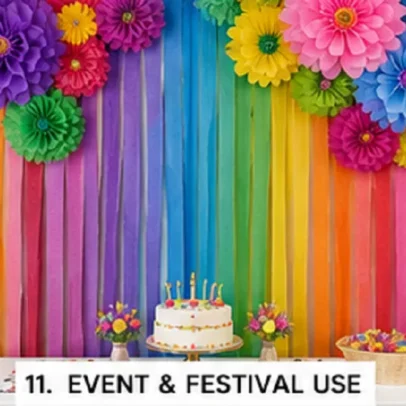 Crepe Paper Streamers Pack of 6 Rolls Multicolor Party Decoration & DIY Craft Paper Rolls,,.