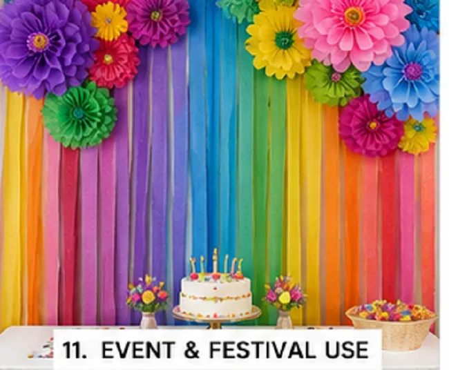 Crepe Paper Streamers Pack of 6 Rolls | Multicolor Party Decoration & DIY Craft Paper Rolls - Image 2