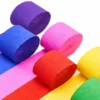 Multicolor crepe paper streamers pack of 6 rolls for birthday party decoration, DIY crafts and event decorations.