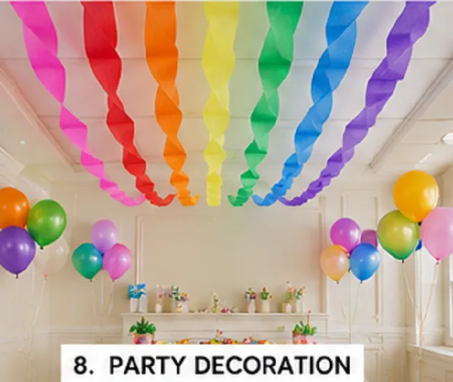 Crepe Paper Streamers Pack of 6 Rolls | Multicolor Party Decoration & DIY Craft Paper Rolls - Image 5