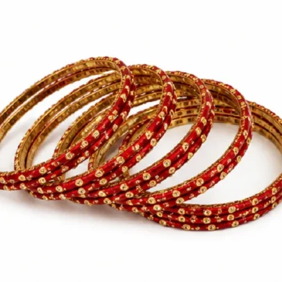 Designer Red Crystal Bangles Set of 24 Bridal Wedding Bangles for Women