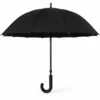 Executive black golf umbrella with extra large waterproof canopy and windproof frame for heavy rain protection.