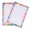 Floral Design Ruled Writing Pad Sheets with Colorful Flower Border for Notes and Letter Writing