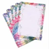 Floral design ruled writing pad sheets pack of 5 with 20 pages each for writing notes, school assignments and office use.