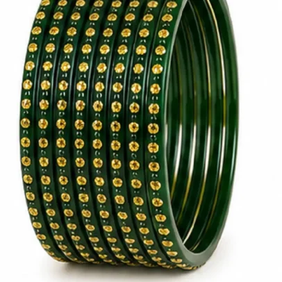 Green Stone Bangles Set of 24 Designer Traditional Bangles for Women