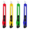 Heavy duty paper cutter knife 5 PCS pack with retractable stainless steel blades for office, school, packaging and craft applications.