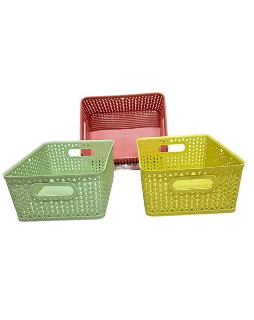 Multipurpose Plastic Storage Basket with Handles - Image 3