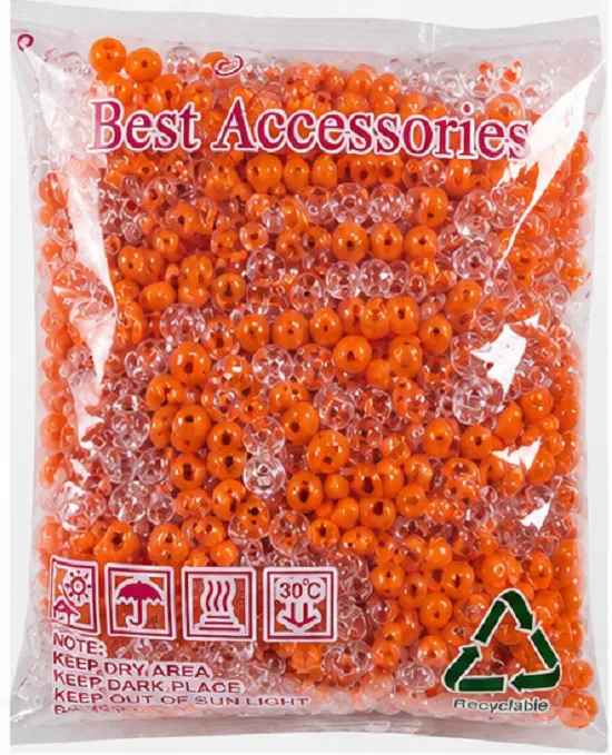 Orange & Crystal Pony Beads for Jewellery Making | Plastic Craft Beads for Bracelets, Necklaces & DIY Projects - Image 8