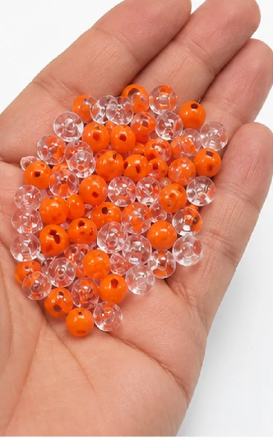 Orange & Crystal Pony Beads for Jewellery Making | Plastic Craft Beads for Bracelets, Necklaces & DIY Projects - Image 2