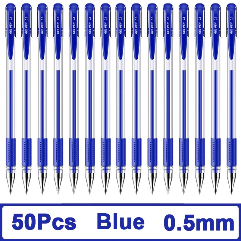 Cello Blue Gel Pen 0.5mm Pack of 50 | Smooth Writing Gel Pens for School, Office & Exam Use - Image 3