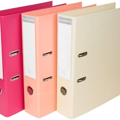Pack of 6 lever arch file folders multicolor office document organizer,